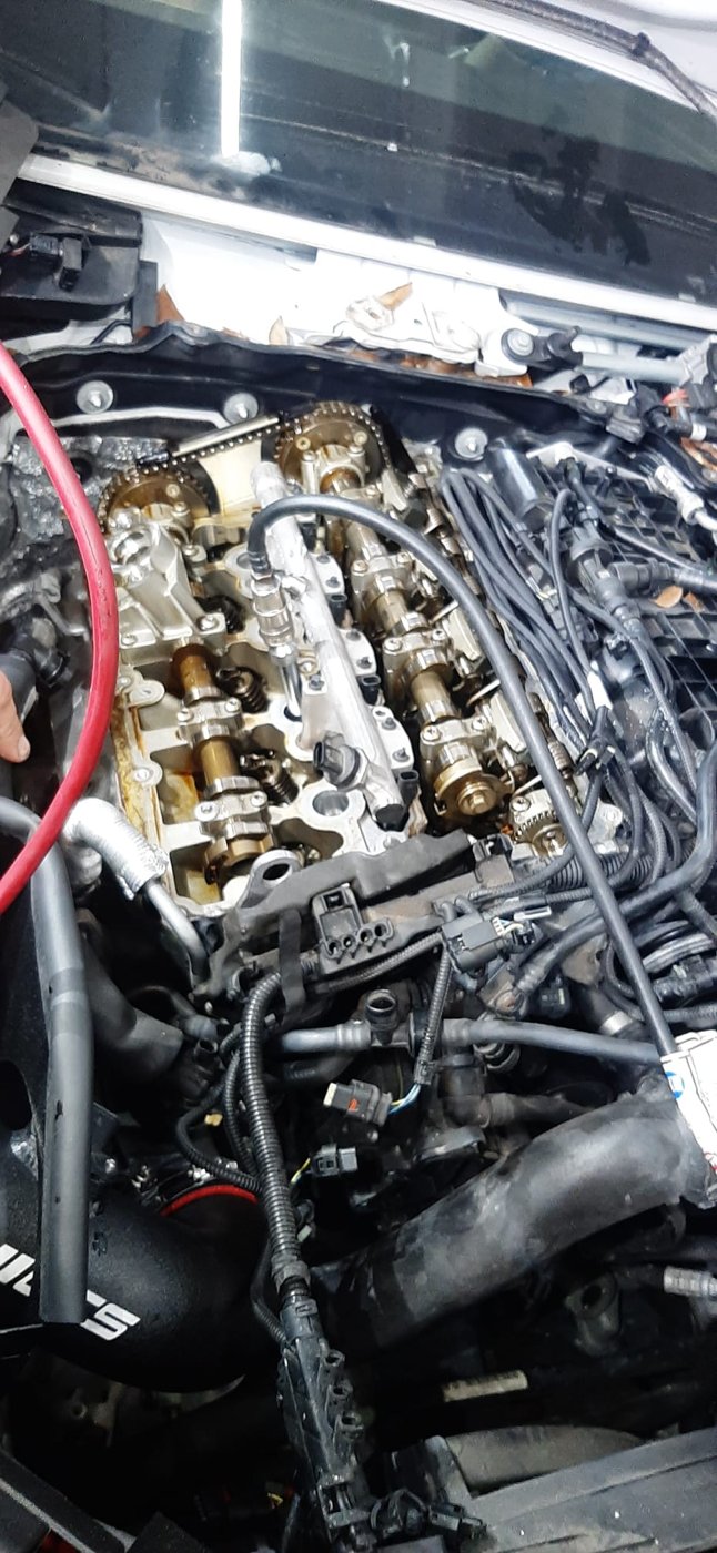 BMW valve cover removed during repair