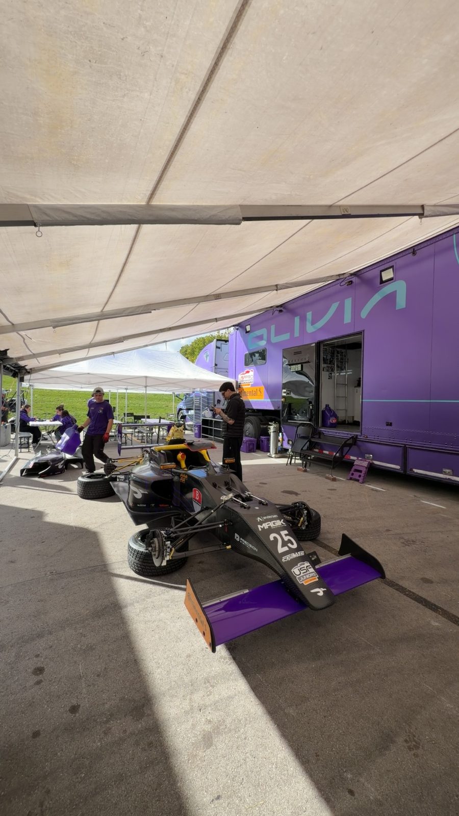 The car in the paddock at Road America